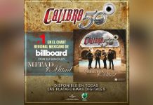 CALIBRE 50 #1 en el chart regional mexicano de Billboard con su sencillo ”MITAD Y MITAD”