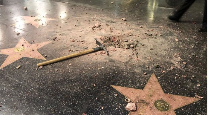 Trump-star-destroyed-at-Hollywt