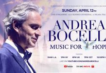 “Music For Hope” de ANDREA BOCELLI desde La Catedral De Milán en Youtube