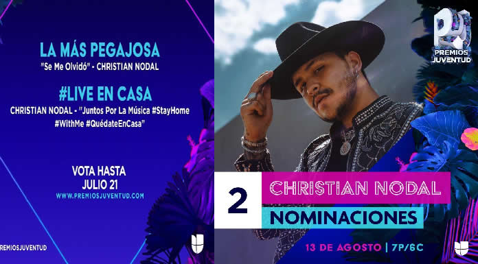 CHRISTIAN NODAL nominado a los Premios Juventud