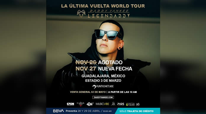 DADDY YANKEE anuncia segundas fechas para Guadalajara Y Monterrey