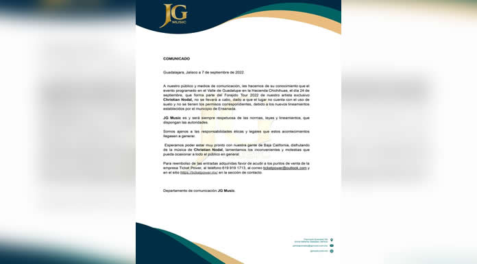 Comunicado oficial CHRISTIAN NODAL