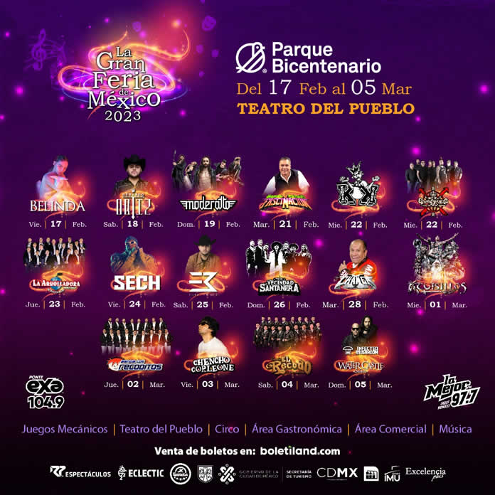 LA GRAN FERIA DE MÉXICO 2023 - Parque Bicentenario - 17 de febrero al 5 de marzo