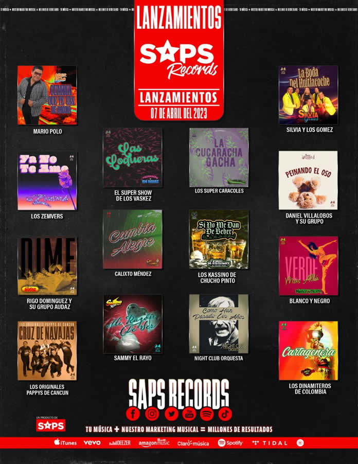 Lanzamientos SAPS Records (07 de abril del 2023)