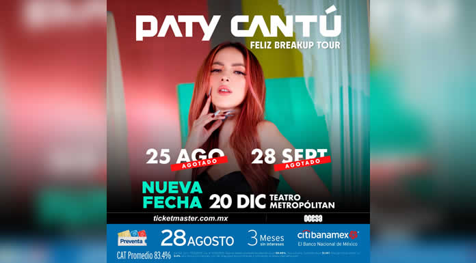 PATY CANTÚ anuncia nueva fecha: 20 de Diciembre – TEATRO METROPÓLITAN