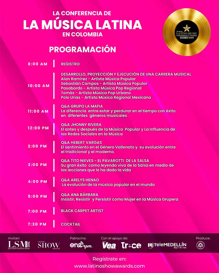 Comienza la cuenta regresiva! 9 y 10 de Octubre LATINO MUSIC CONFERENCE & AWARDS 2023 @lachicuela.com
