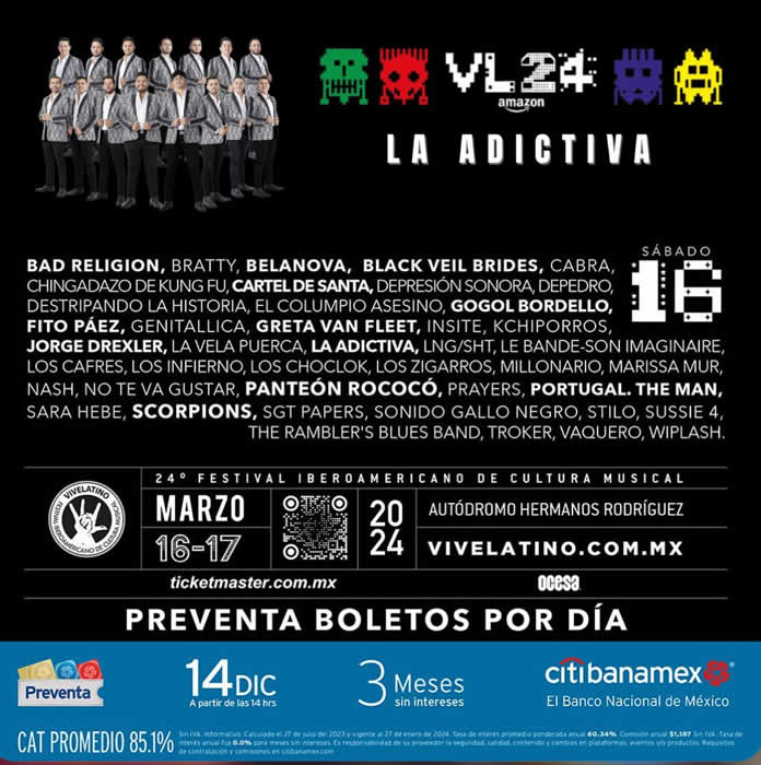 LA ADICTIVA prepara un show inigualable en su primera presentación en el VIVE LATINO 2024 @lachicuela.com