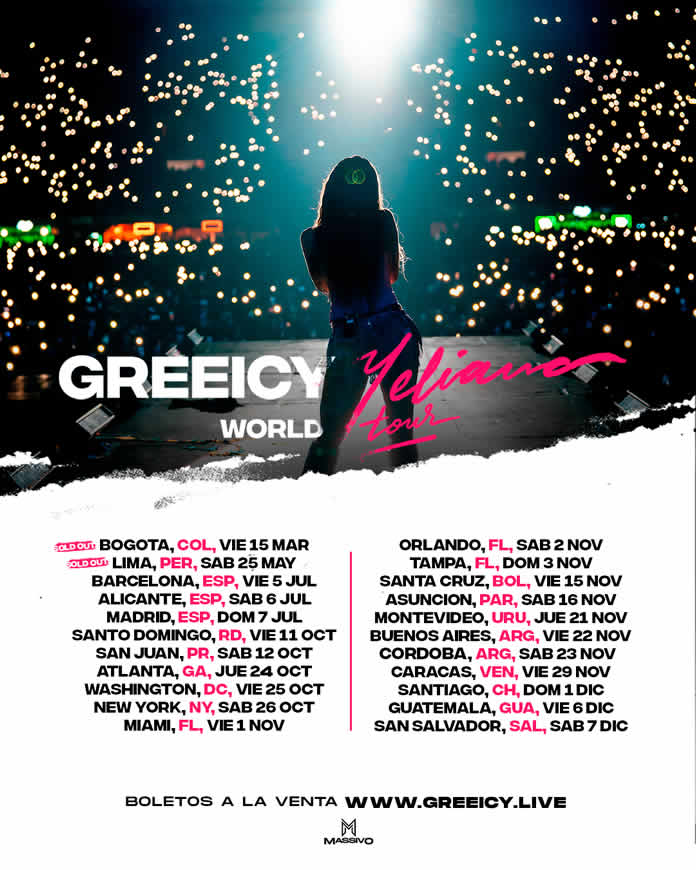 GREEICY anuncia nuevas fechas en su GREEICY-YELIANA WORLD TOUR