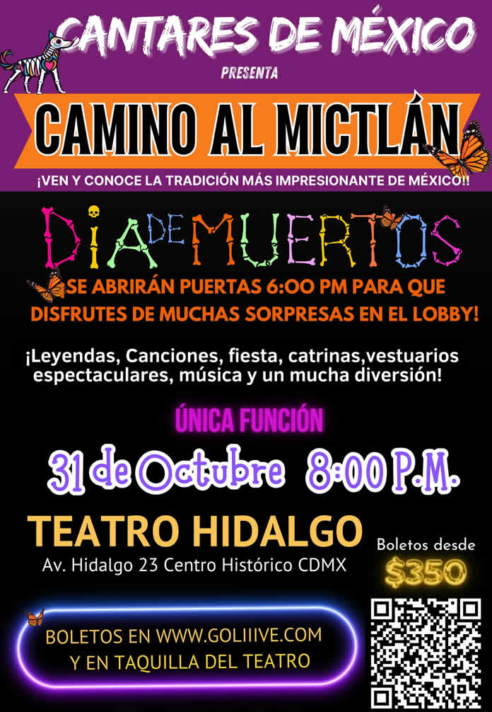 “CANTARES DE MÉXICO DE LAURA DÍAZ” se presentará el 31 de octubre en el Teatro Hidalgo con su versión de “DÍA DE MUERTOS”