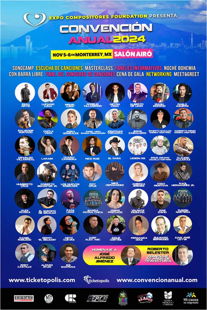 En 15 días, uno de los eventos más nobles de la música CONVENCIÓN EXPO COMPOSITORES 2024