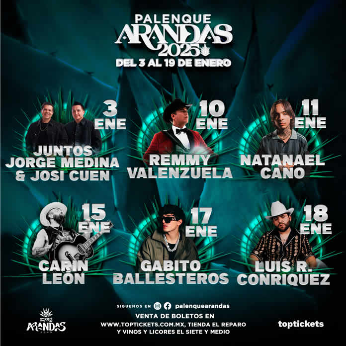 PALENQUE ARANDAS 2025 elenco confirmado