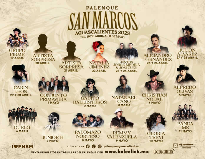 Cartel Oficial PALENQUE DE SAN MARCOS AGUASCALIENTES 2025