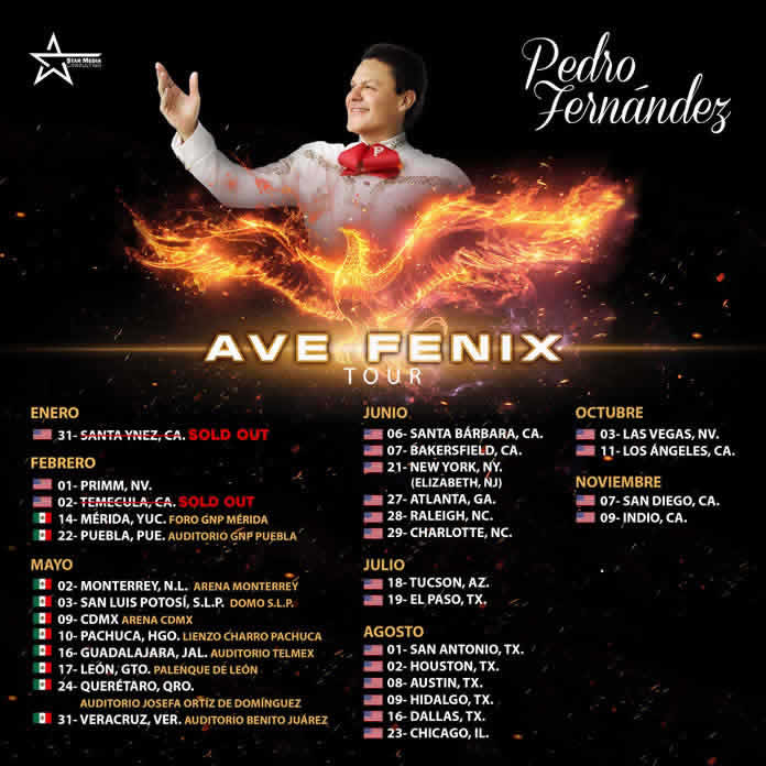 PEDRO FERNÁNDEZ anunció nuevas fechas de su “AVE FÉNIX TOUR 2025”