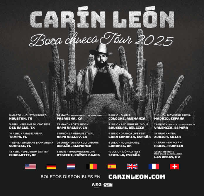 CARÍN LEÓN expande su “BOCA CHUECA TOUR” en EUROPA y anuncia SHOW EN LAS VEGAS