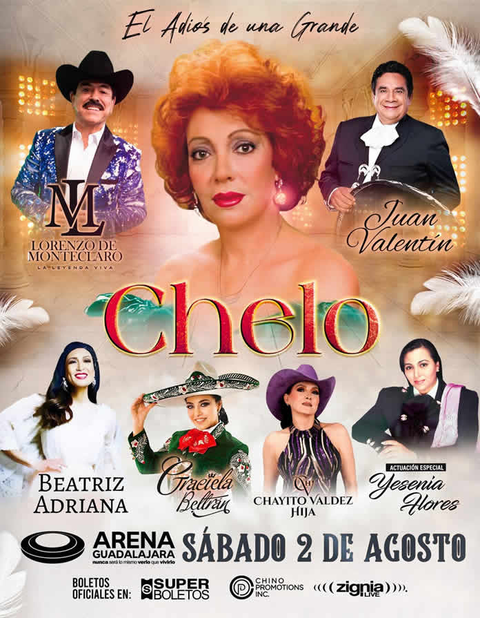 CHELO EL ADIOS A UNA GRANDE se presenta el 2 de agosto en la ARENA GUADALAJARA