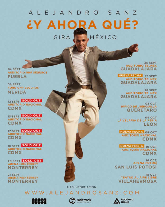 ALEJANDRO SANZ suma 3 NUEVAS FECHAS a su gira ¿Y AHORA QUÉ