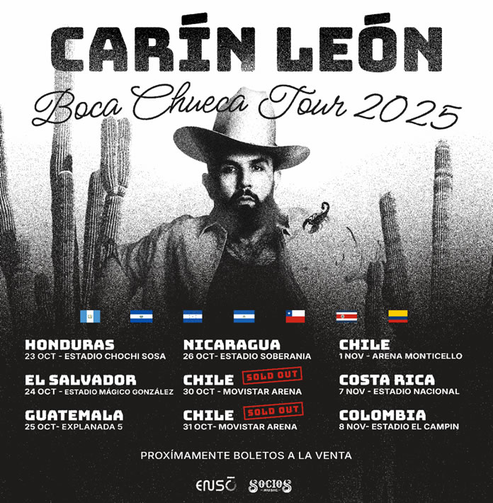 CARÍN LEÓN anuncia las fechas de su “BOCA CHUECA TOUR” en CENTRO Y SUDAMÉRICA