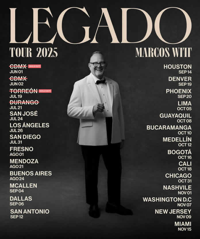 MARCOS WITT lleva su “LEGADO TOUR” a ESTADOS UNIDOS Y LATINOAMÉRICA