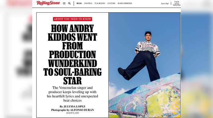 ANDRY KIDDOS reconocido como el primer artista latino masculino en “ARTISTA QUE DEBES CONOCER” de ROLLING STONE U.S