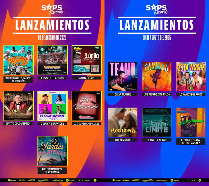 Lanzamientos de SAPS RECORDS (07 de agosto del 2025)